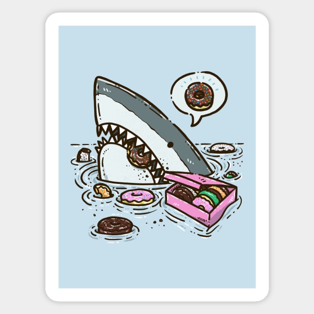 Box of Donuts Shark Sticker by nickv47